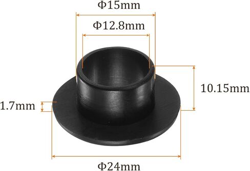 4pcs Nylon Flanged Sleeve Bearings [10.15mm Bore x 12.2mm OD x 12.15mm Length] Nylon Plastic Bushings for Shaft, Black in Saudi Arabia