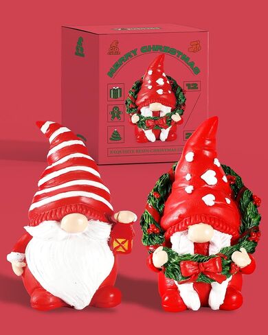 Duo Resin Snowman Figurines with Lighted Christmas Tree Wreath - Christmas Decorations Indoor Snowman Decor Ornaments Centerpiece - Winter Holiday (Snowmen) in Saudi Arabia