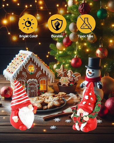 Duo Resin Snowman Figurines with Lighted Christmas Tree Wreath - Christmas Decorations Indoor Snowman Decor Ornaments Centerpiece - Winter Holiday (Snowmen) in Saudi Arabia