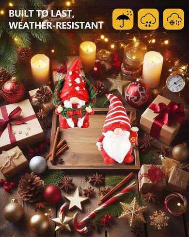 Duo Resin Snowman Figurines with Lighted Christmas Tree Wreath - Christmas Decorations Indoor Snowman Decor Ornaments Centerpiece - Winter Holiday (Snowmen) in Saudi Arabia