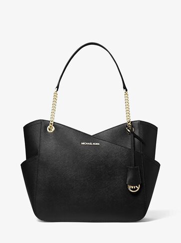 Michael Kors MICHAEL Michael Kors Jet Set Travel Large Chain Shoulder Tote bundled Jet Set Travel Trifold Wallet (Electric Pink Colorblock) in Kuwait