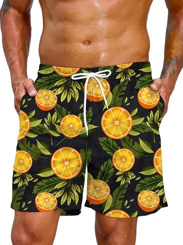 OYOANGLE Men's Floral Print Shorts Quick Dry Swim Suits Athletic Sport Shorts in Saudi Arabia