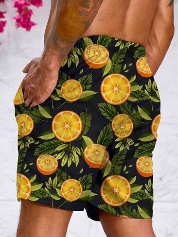 OYOANGLE Men's Floral Print Shorts Quick Dry Swim Suits Athletic Sport Shorts in Saudi Arabia