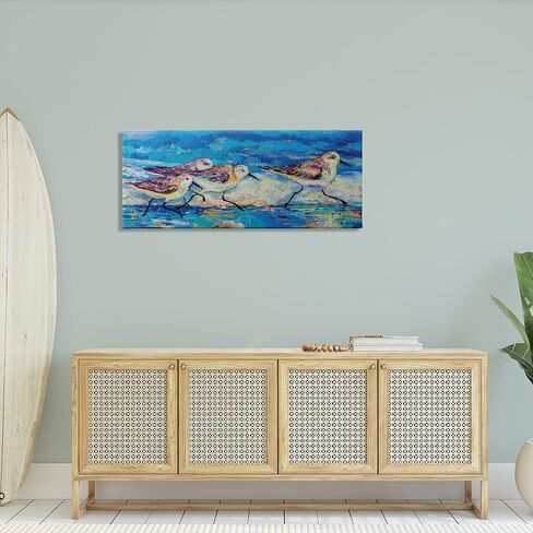 Stupell Industries Modern Street Style Sandpipers Walking Beach Shoreline Canvas Wall Art, Design By Jeanette Vertentes in Saudi Arabia