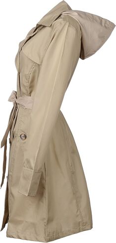 معطف المطر النسائي من QZUnique، معطف واق من المطر خفيف الوزن بغطاء للرأس، سترة واقية خارجية قابلة للتنفس، سترات مطر مقاومة للماء in Kuwait