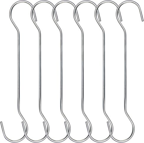 6 Pack S Hooks for Hanging 7.3 inch Large S Hooks Heavy Duty S Shaped hooks for Hanging Plant,S Hooks for Kitchenware,Utensils,Pots and Pans Closet Garden Patio Indoor Outdoor in Saudi Arabia