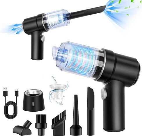 Handheld Vacuum Cleaner Cordless, 8000PA Car Vacuum Portable Cordless,2 in 1 Vacuum Cleaner and Air Duster with LED Light, Multi-Nozzles, High Power Hand Vacuum for Home, Pet, Car and Office in Saudi Arabia