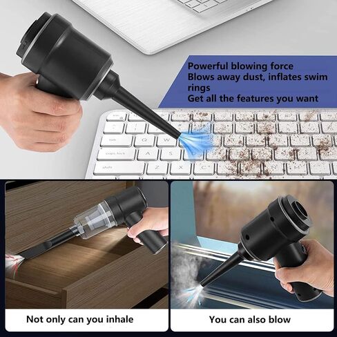 Handheld Vacuum Cleaner Cordless, 8000PA Car Vacuum Portable Cordless,2 in 1 Vacuum Cleaner and Air Duster with LED Light, Multi-Nozzles, High Power Hand Vacuum for Home, Pet, Car and Office in Saudi Arabia