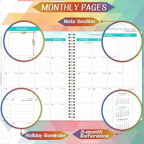 Teacher Planner 2024-2025 - 2024-2025 Planner, July 2024-June 2025, 9.7''x7.6'', Lesson Planner 2024-2025 Academic Year with Inspirational Quotes in Saudi Arabia