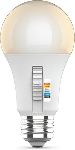 Feit Electric A19 LED Light Bulb, 60W Equivalent, Dimmable, Color Selectable 6-Way, E26 Medium Base, 90 CRI, 800 Lumens, 22-Year Lifetime, OM60DM/6WYCA/2, 2-Pack in Saudi Arabia
