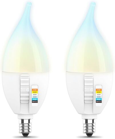 Feit Electric A19 LED Light Bulb, 60W Equivalent, Dimmable, Color Selectable 6-Way, E26 Medium Base, 90 CRI, 800 Lumens, 22-Year Lifetime, OM60DM/6WYCA/2, 2-Pack in Saudi Arabia