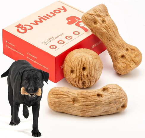 2-Pack Dog Chew Toys for Aggressive Chewers Large Breed Pine Wood and Nylon Dog Toys for Large Dogs Real Bacon Indestructible Dog Toys to Keep Them Busy in Saudi Arabia