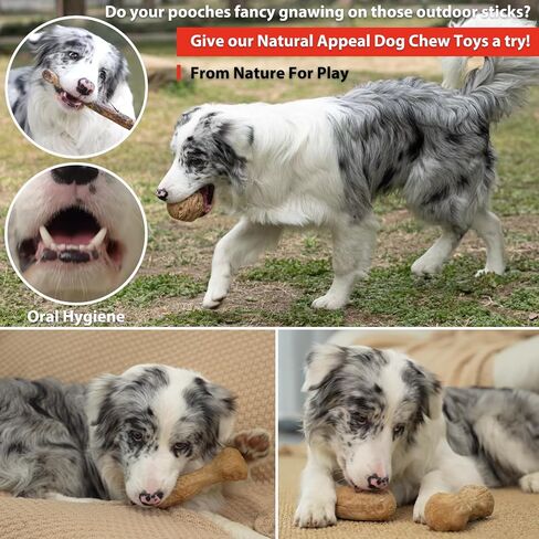 2-Pack Dog Chew Toys for Aggressive Chewers Large Breed Pine Wood and Nylon Dog Toys for Large Dogs Real Bacon Indestructible Dog Toys to Keep Them Busy in Saudi Arabia