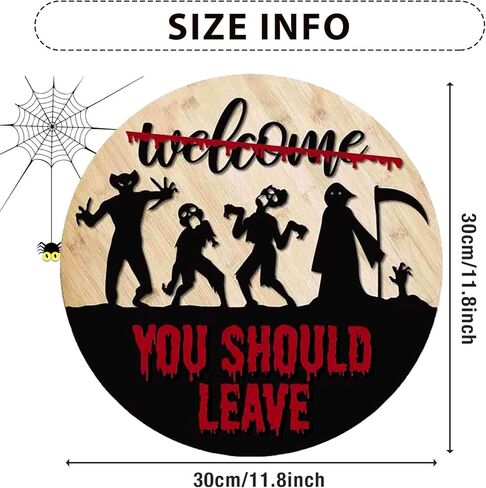 شخصيات فيلم رعب الهالوين ثلاثية الأبعاد علامة ترحيب لديكور الشرفة للباب الأمامي، علامة إكليل باب الهالوين، شماعة الباب الأمامي للترحيب بالهالوين، علامة باب فيلم الرعب الهالوين/ديكور/ديكورات المنزل in Kuwait