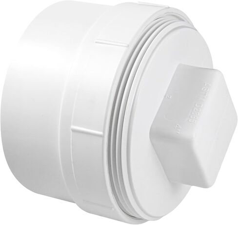 KIBBEH 4" PVC Sewer Cleanout Adapter with Plug Pipe Fitting, PVC DWV Flush Sewer Cleanout Cap, For Use With 4-Inch Sewer and Drain Pipe in Saudi Arabia