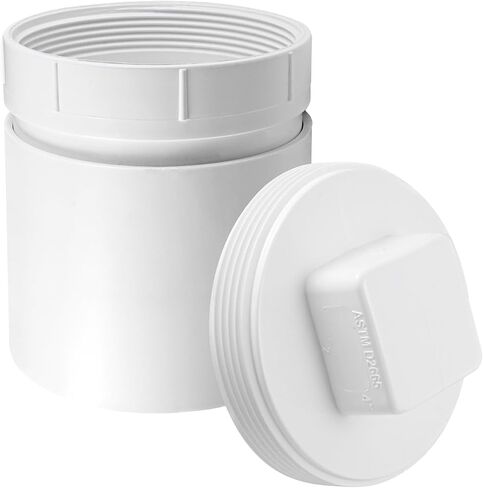 KIBBEH 4" PVC Sewer Cleanout Adapter with Plug Pipe Fitting, PVC DWV Flush Sewer Cleanout Cap, For Use With 4-Inch Sewer and Drain Pipe in Saudi Arabia
