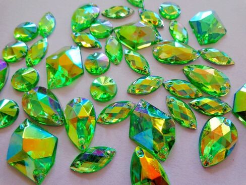 Zbroh 300pcs Mixed Shape Size deep Blue Crystal sew on Rhinestones Acryl Loose Beads Hand Sewing Strass in Saudi Arabia