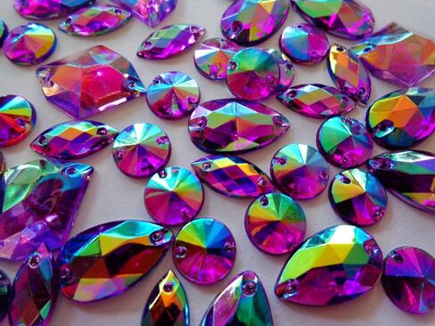 Zbroh 300pcs Mixed Shape Size deep Blue Crystal sew on Rhinestones Acryl Loose Beads Hand Sewing Strass in Saudi Arabia
