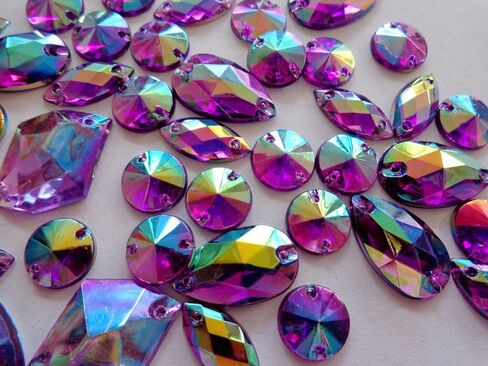 Zbroh 300pcs Mixed Shape Size deep Blue Crystal sew on Rhinestones Acryl Loose Beads Hand Sewing Strass in Saudi Arabia