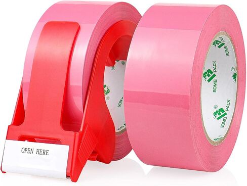 BOMEI PACK White Packing Tape with Dispenser, 2.4 Mil 1.88 Inch x 60 Yards, 6 Refills Rolls White Tape for Box Moving, Shipping and Packaging in Saudi Arabia
