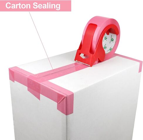 BOMEI PACK White Packing Tape with Dispenser, 2.4 Mil 1.88 Inch x 60 Yards, 6 Refills Rolls White Tape for Box Moving, Shipping and Packaging in Saudi Arabia