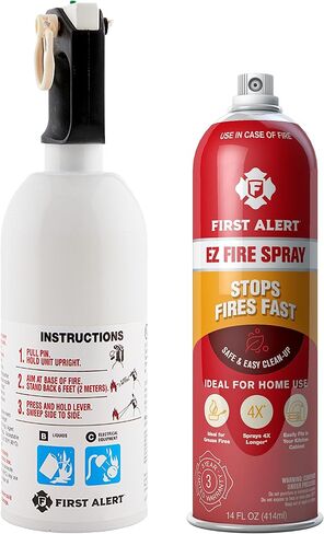 First Alert 1048304 Kitchen5AF400 Bundle Fire Extinguisher, White, Red in Kuwait
