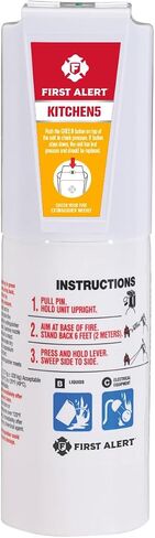 First Alert 1048304 Kitchen5AF400 Bundle Fire Extinguisher, White, Red in Kuwait
