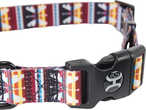 Nomad Dog Collar, Durable Polyester Webbing Collar with Graphic-Inspired Prints, Hooey Rodeo, Small in Saudi Arabia