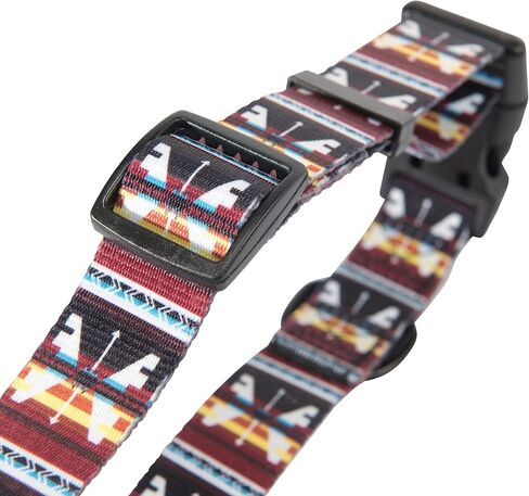 Nomad Dog Collar, Durable Polyester Webbing Collar with Graphic-Inspired Prints, Hooey Rodeo, Small in Saudi Arabia
