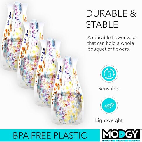 MODGY Expandable Flower Vase Plastic Decorative Modern Vases for Flowers Centerpieces Dining Table Decor Living Room Bathroom Wedding Office, Foliage in Saudi Arabia