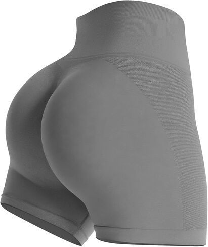 Gym Shorts Women, Seamless Yoga Workout Shorts, High-Waisted Scrunch Butt Booty Lifting Athletic Running Shorts in Kuwait