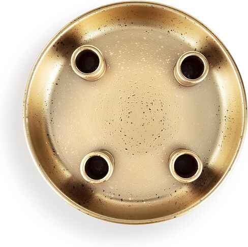 DEMDACO Festive Distressed Gold Tone 9 Inch Metal Round Advent Candleholder in Saudi Arabia