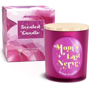 Scented Candles Gift for Mom, Unique Birthday Gifts for Mom, 100% Natural Soy Candle, Funny Gifts Aromatherapy Candle for Mom from Daughter, Son, Jar Candle Gift for Mother, 10 Oz