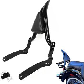Black Backrest Sissy Bar Passenger Back Rest Pad Compatible for Kawasaki Vulcan 900 Classic LT SE Custom, Vulcan 2000 1996-up (20" Height)