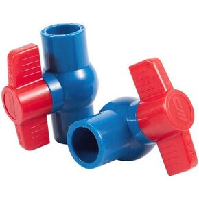 2pcs 20mm Full Port Non Slip Handle Lever PVC Ball Valve Blue Red X4L7