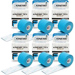 Kinesio Taping - Elastic Therapeutic Athletic Tape Tex Gold FP - Red – 2 in. x 16.4 ft - 6 Pack