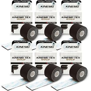 Kinesio Taping - Elastic Therapeutic Athletic Tape Tex Gold FP - Red – 2 in. x 16.4 ft - 6 Pack