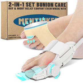 Bunion Corrector & Bunion Pads sleeve for Women & Men, Adjustable Knob Bunion Splint for Bunion Relief, Big Toe Bunion Relief Toe Corrector, With silicone pad Comfortable Effective, 1PCS