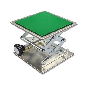Stainless Steel Lab Jack with Rubber Pad, Stand Table Lift Laboratory Mini Scissor Stand Platform ((8" x 8", 15kg / 33b))