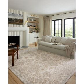 Loloi II Odette Collection ODT-03 Ivory/Beige 6'-7" x 9'-6" Area Rug