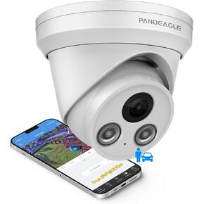 PANOEAGLE 5MP PoE IP Camera, Outdoor Security Surveillance IP Turret Camera with 2.8mm Lens, 122° Diagonal, Two Way Talk, Human/Vehicle Detection, 98ft IR Night Vision, IP67 Waterproof MicroSD (512GB)