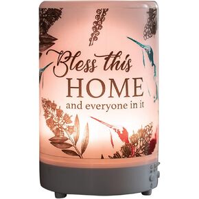 Bless This Home ملهمة 8 مصابيح LED ملونة 5.75 × 3.5 موزع روائح الزيوت العطرية من الزجاج المصنفر in Kuwait