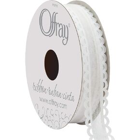 Offray, White Options Craft Ribbon, 5/8-Inch x 9-Feet, 1 Count (Pack of 1)