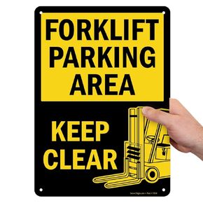 SmartSign "Forklift Parking Area, Keep Clear" Sign | 10" x 14" Aluminum