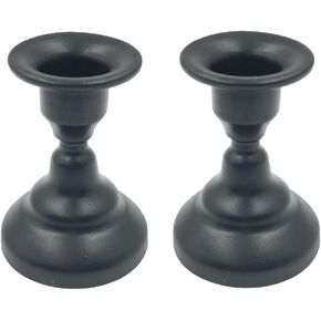 2Pcs Double Head Candlestick Holders Iron Metal Taper Candle Holders Table Decoration Centerpiece Candle Stand Holder for Table Dinner Wedding Party Supplies, Black