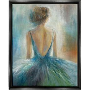 Stupell Industries Ballet Girl Blue Orange Figure Painting, Floater Frame, Design by Third and Wall