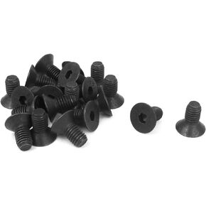 uxcell M8 x 16mm Metric Hex Socket Countersunk Head Screw Bolts Black 20PCS