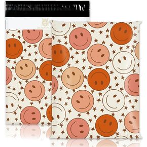 100Pcs Fall Poly Mailers 10 x 13 Inch Watercolor Floral Pumpkin Packagaing Bags Autumn Self Seal Mailing Envelope Bags for Harvest Thanksgiving Small Business Clothing