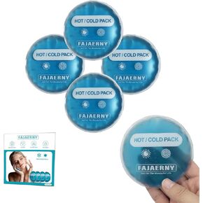 Reusable Ice Packs for Injuries, 4 Pack Round Cold Packs for Face, Hot and Cold Therapy for Breastfeed Injury, Kids Boo Boo, Headache, Tired Eyes, Wisdom Teeth, Sinus Relief - Blue