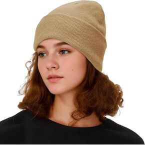 Durio Satin Lined Beanie for Women Soft Knit Silk Lined Beanie Hat for Women Men Warm Winter hat